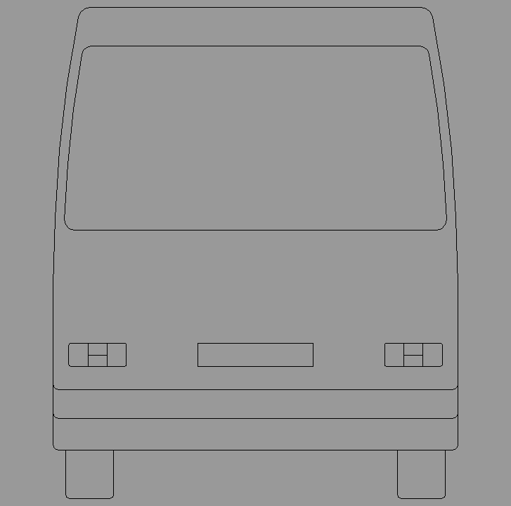 Bloque Autocad Vista de Minibús en Posterior